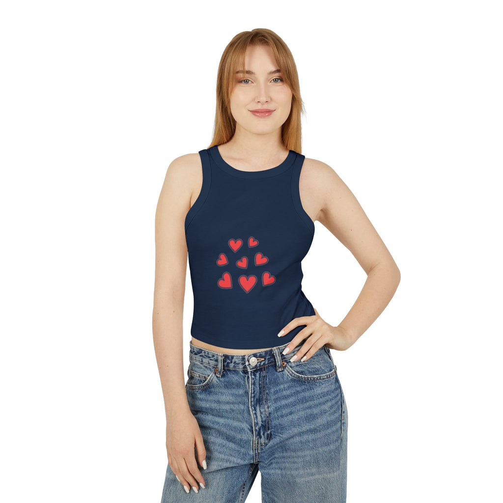 Velan Women's Hearts Tank Crop Top