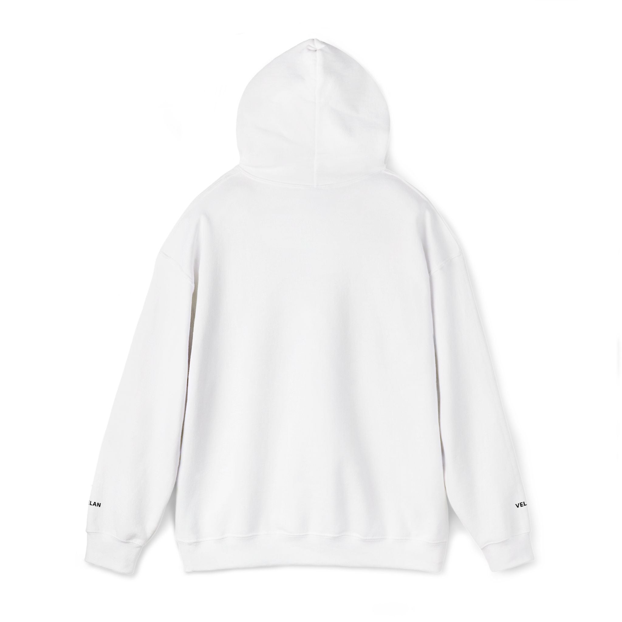 Velan Logo Hoodie — Minimal Black Box Graphic Pullover