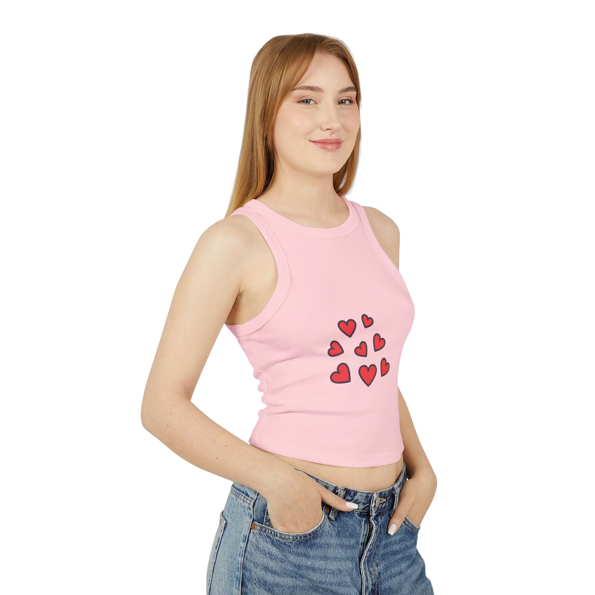 Velan Women's Hearts Tank Crop Top