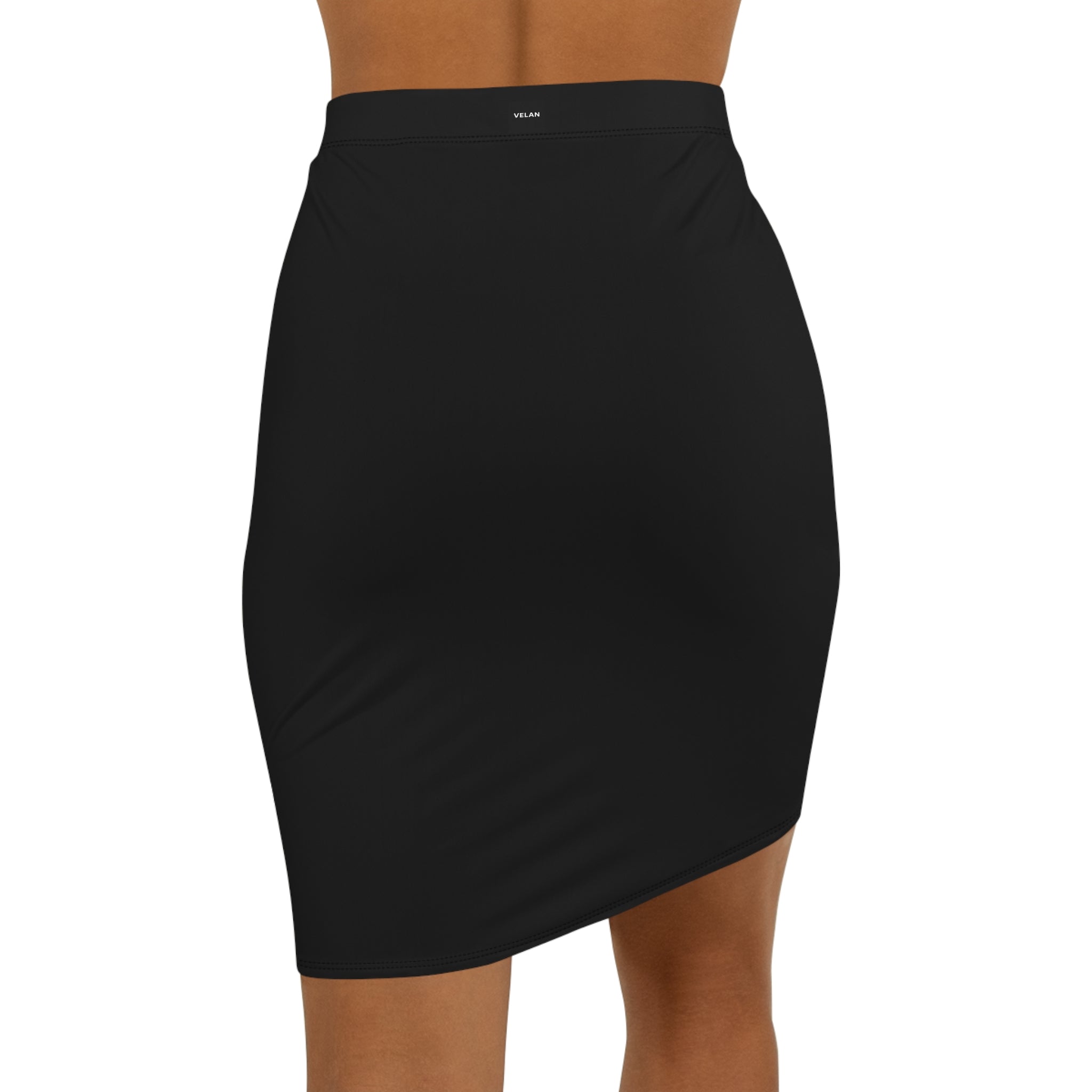Velan Black Mid-Waist Pencil Skirt