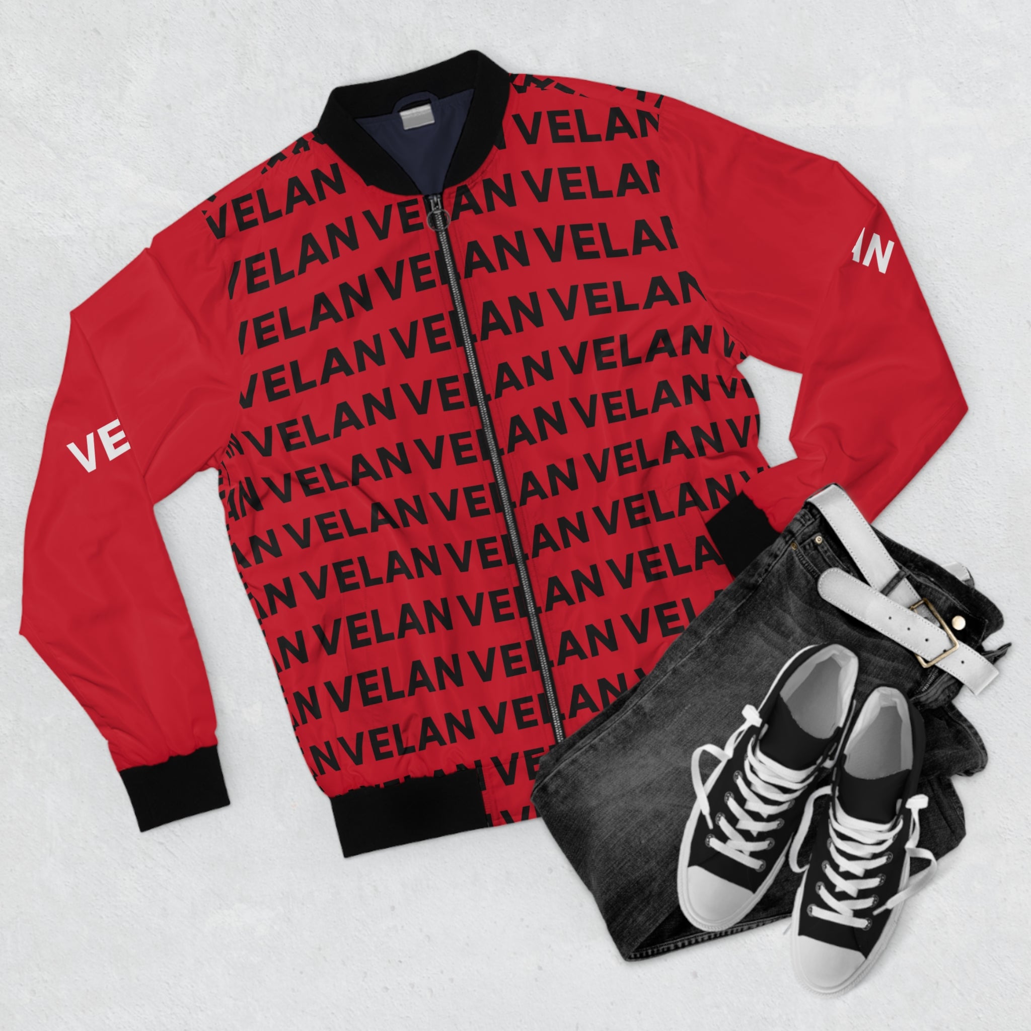 Velan Red Bomber Jacket