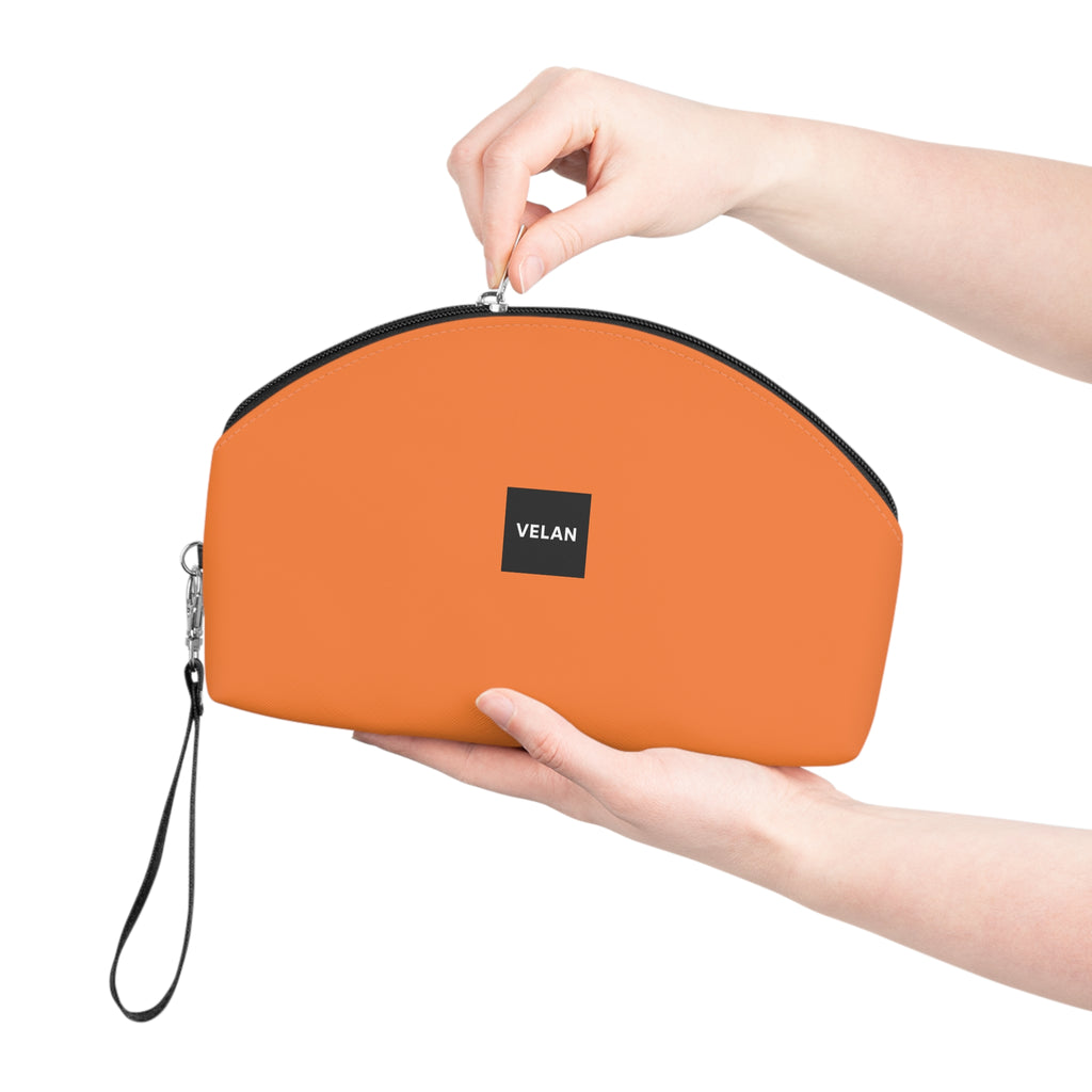 Velan Orange Wristlet Makeup Bag