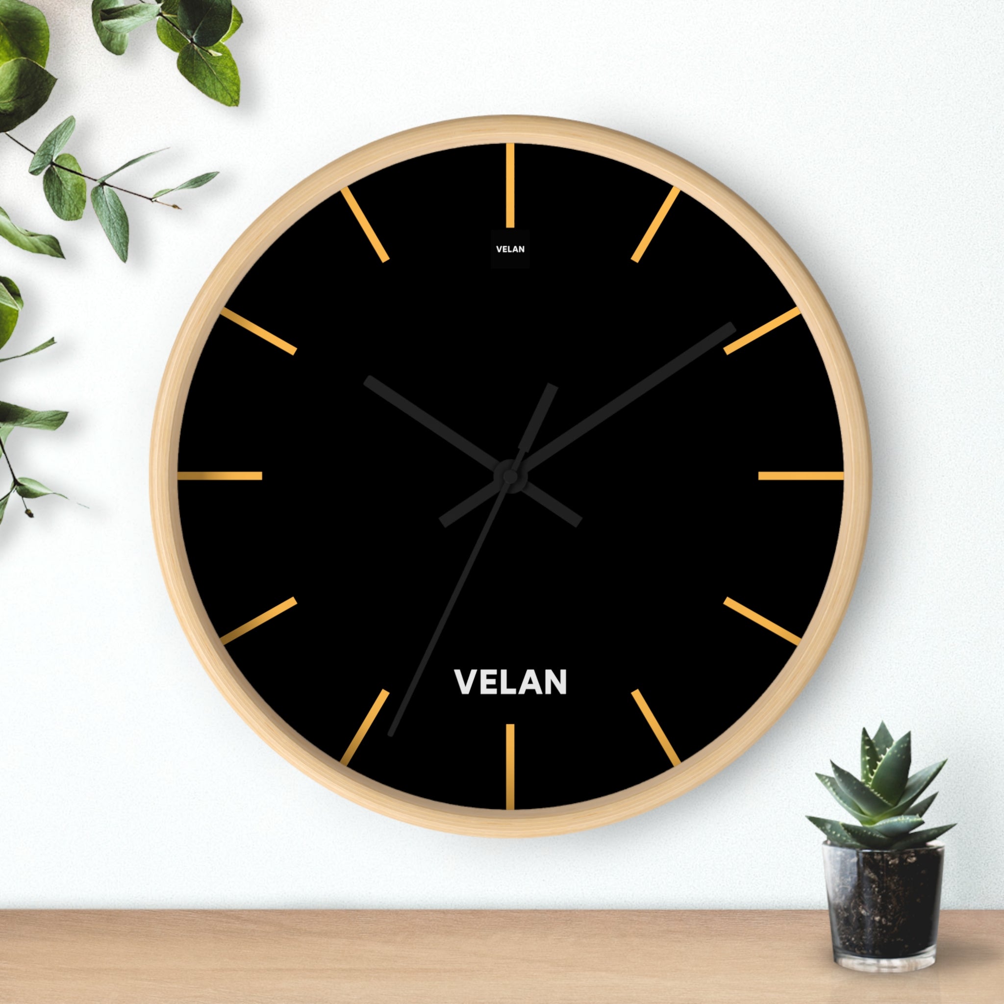 Velan Black & Gold Wall Clock