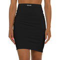 Velan Black Mid-Waist Pencil Skirt