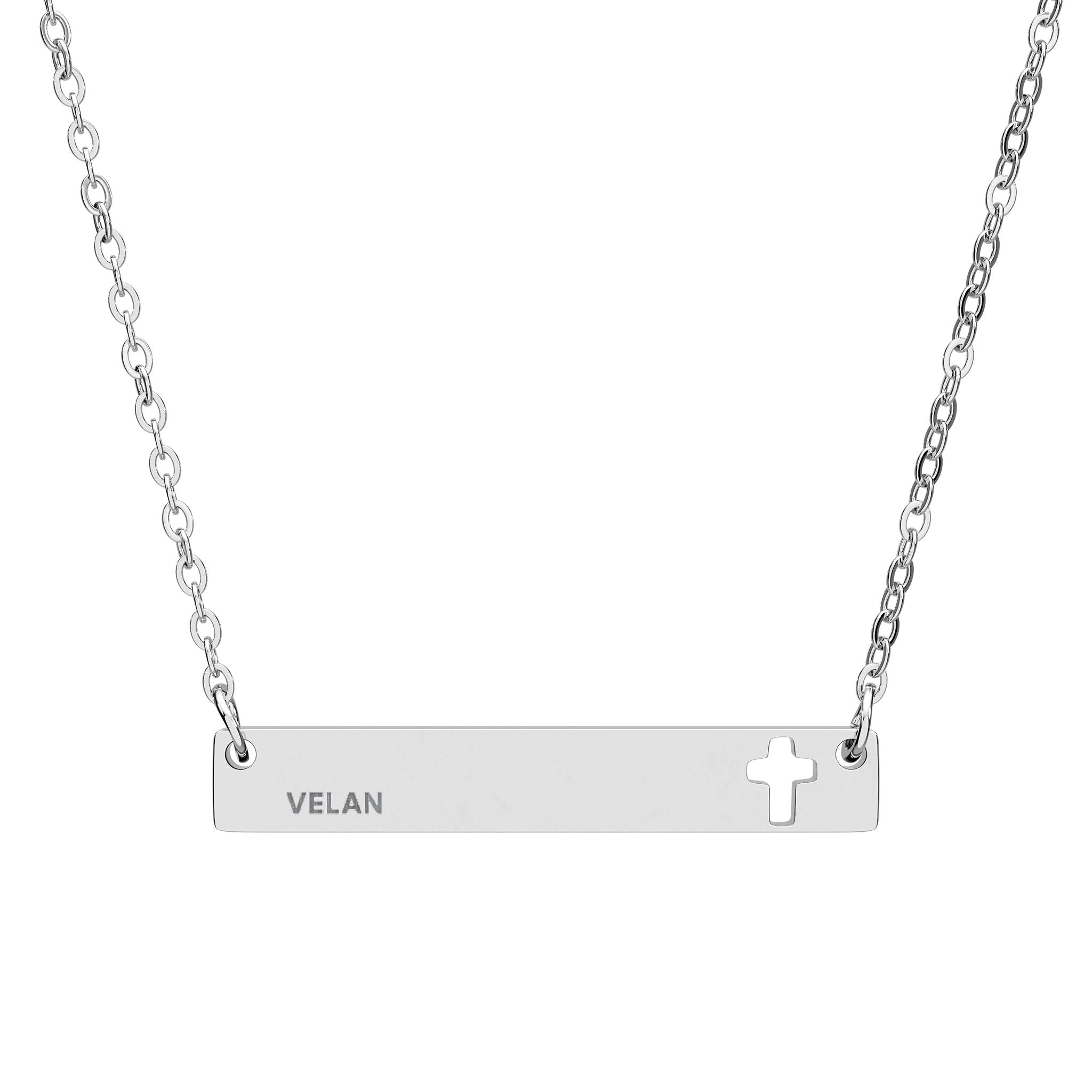 Velan Cutout Cross Bar Necklace