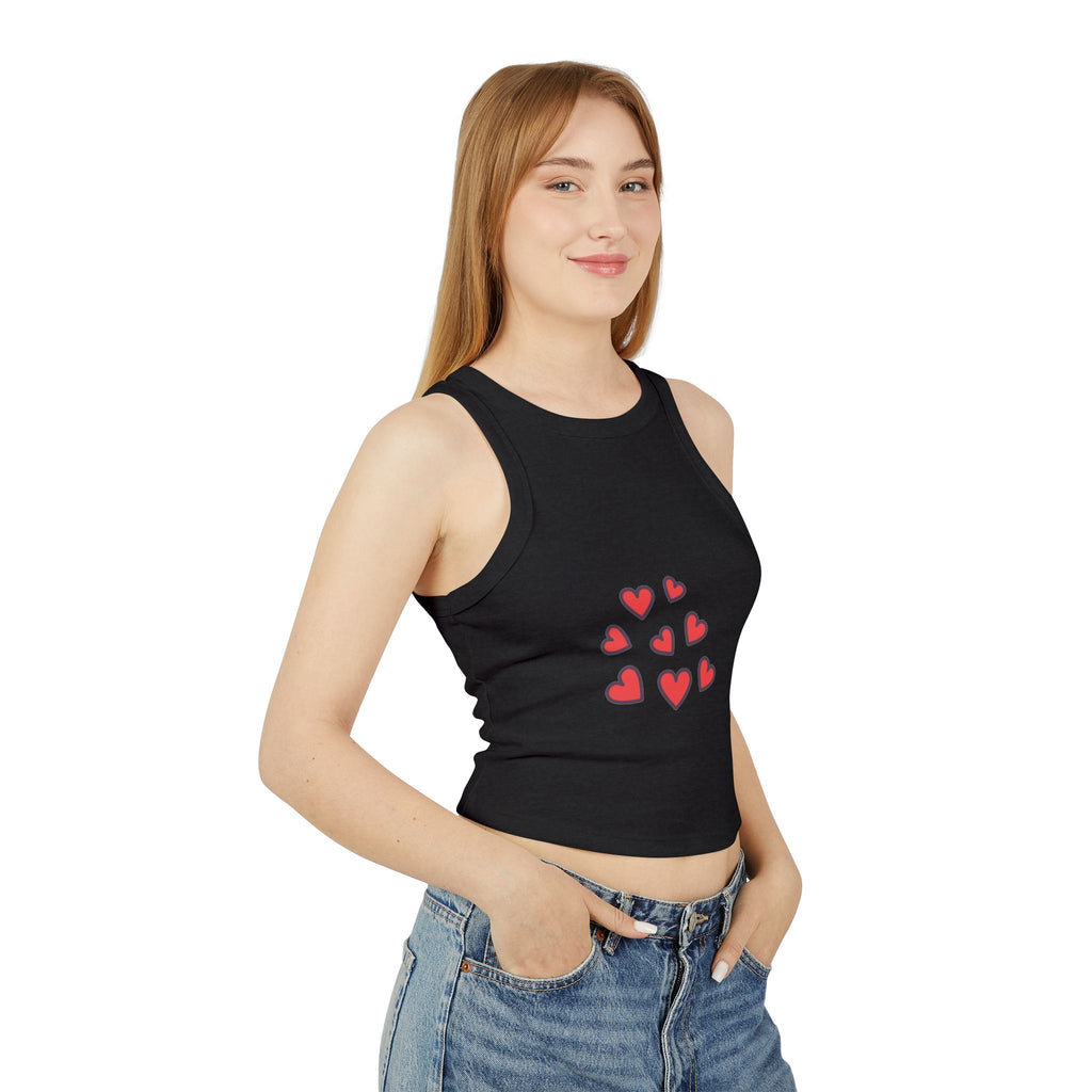 Velan Women's Hearts Tank Crop Top