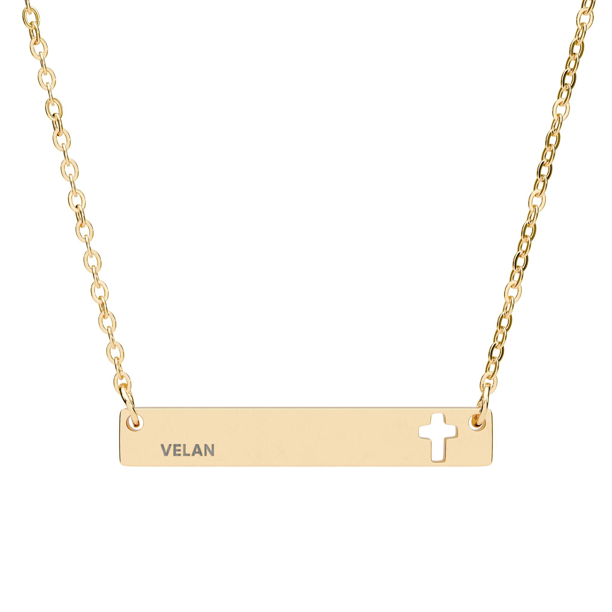 Velan Cutout Cross Bar Necklace