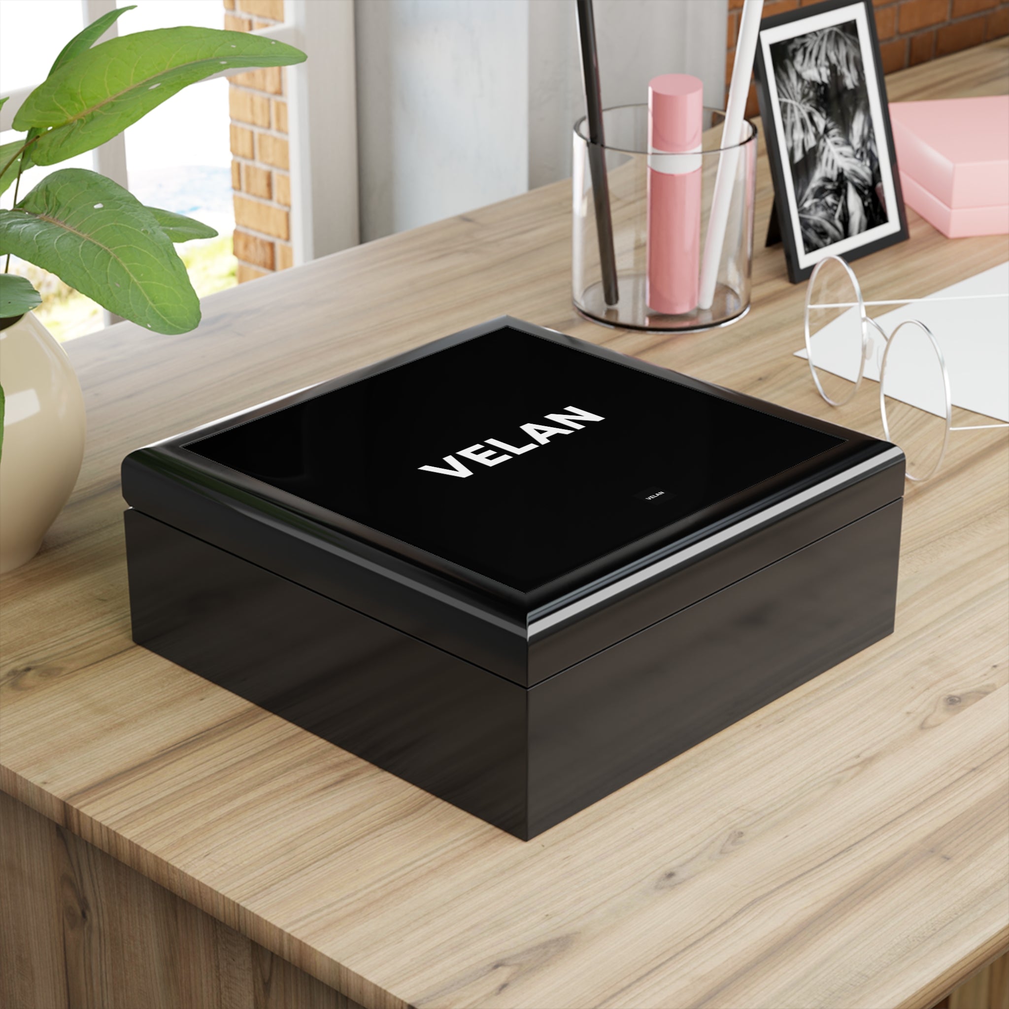 Velan Black Jewelry Box — Elegant Velvet Jewelry Organizer