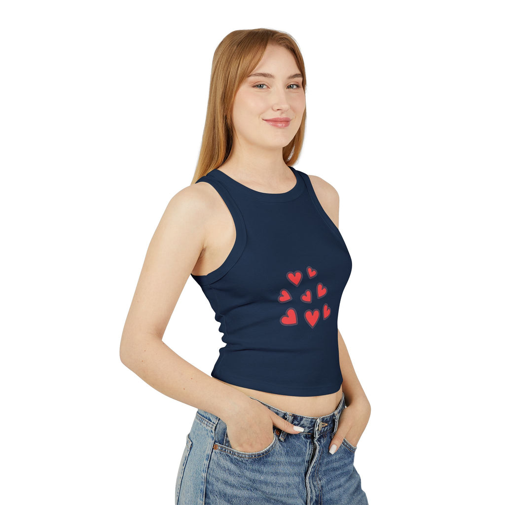 Velan Women's Hearts Tank Crop Top