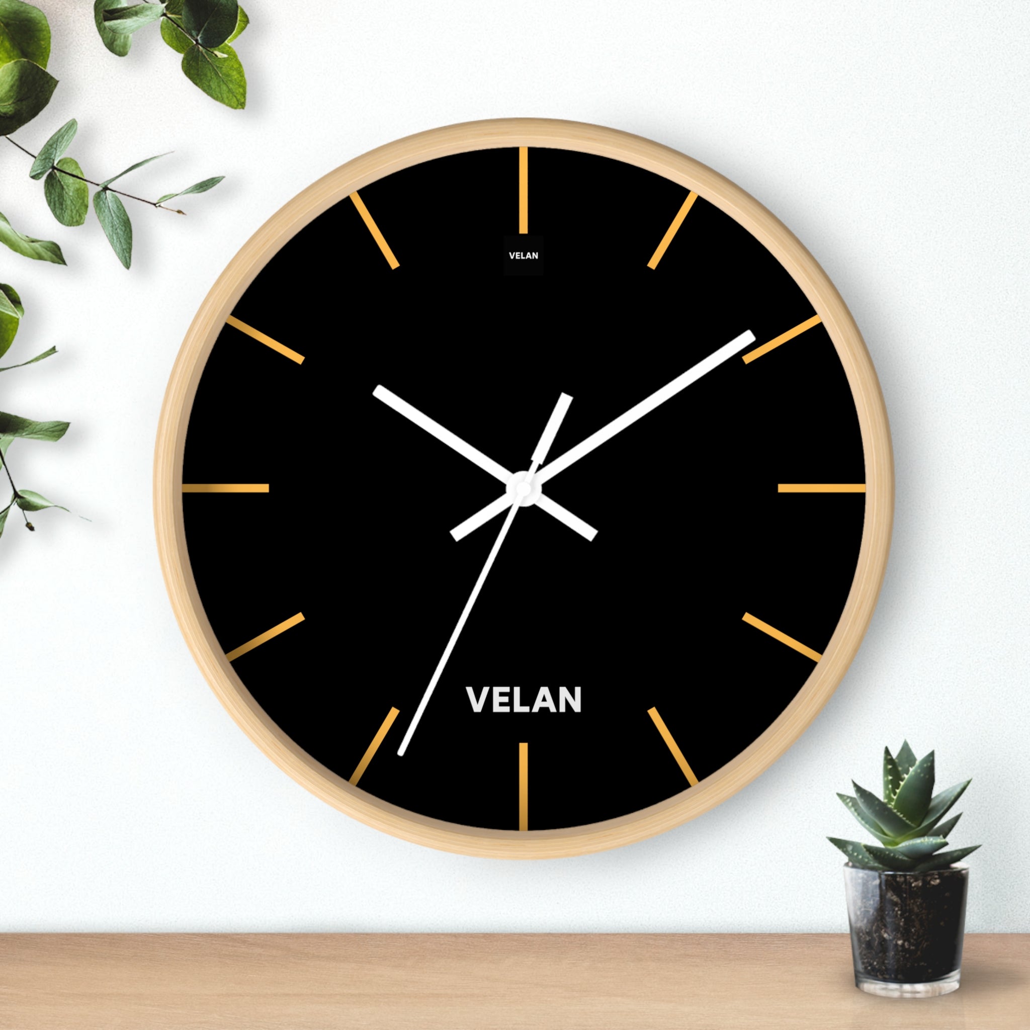 Velan Black & Gold Wall Clock